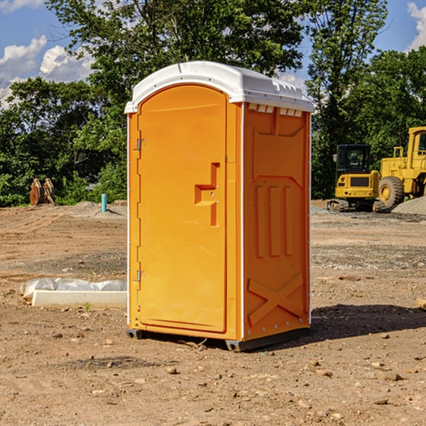 how often are the portable restrooms cleaned and serviced during a rental period in Kendall County